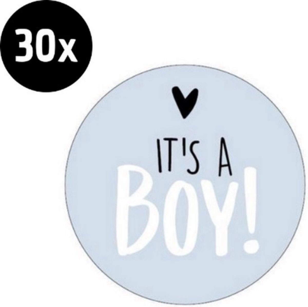 30x Sluitsticker Its a Boy! | Blauw | 40 mm | Geboorte Sticker | Sluitzegel | Sticker Geboortekaart | Baby nieuws | Zwangerschap |Luxe Sluitzegel